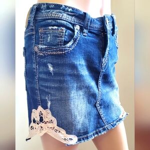 Western Mini Skirt Francy by Silver Jeans Co Lace Applique